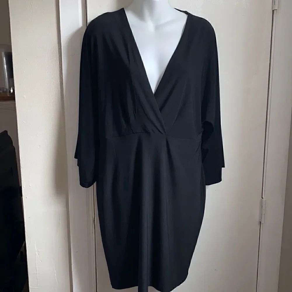 VEYRON CALANARI V Neck Little Black Dress-XL NWT